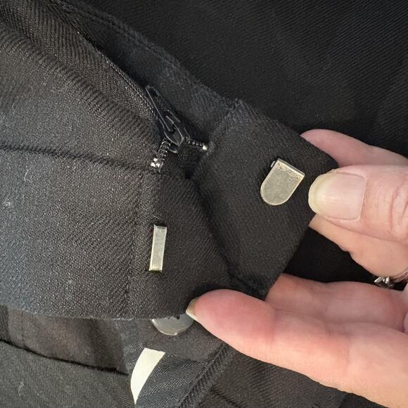 Ann Taylor Pants Womens 4 Black Linen Blend Cropped Ankle Trouser Work Office - Picture 4 of 11